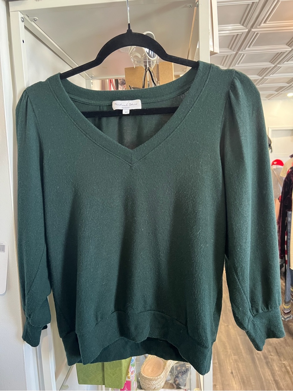 Michael Stars Dark Green V-Neck top